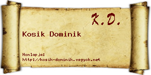 Kosik Dominik névjegykártya